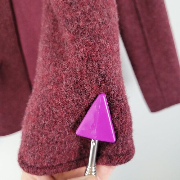 Eileen Fisher Lambswool Blazer Jacket Long Sleeve Knit Wool Red Size 4P Petite - Picture 11 of 16